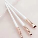 3 Pcs (White & Rose Gold) - Fine angled, ultra thin, oblique head brushes for eyebrows, eyeliner or lips - Image 2