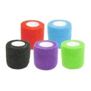 6 x Rolls Self Adhesive Bandage Tattoo Grip Tape 5cmx4.5cm. Various colours