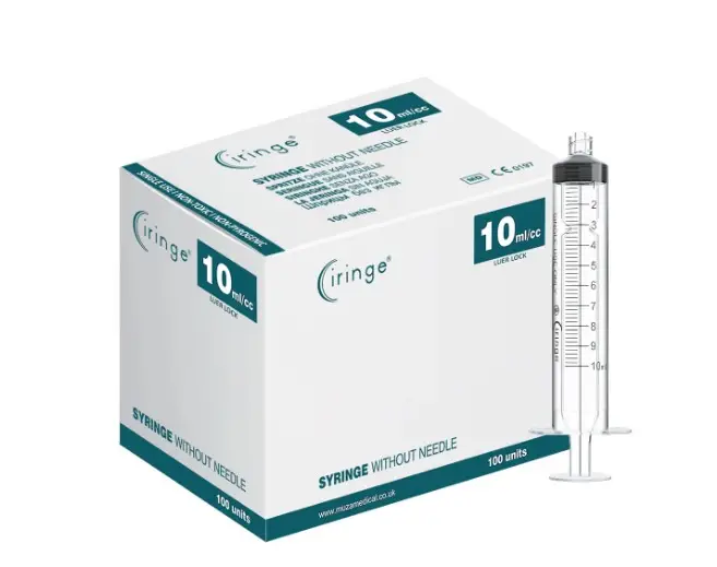 10ml Syringe Box Ciringe Disposable Syringes - 10ml Luer Lock - Box of 100 - Image 1