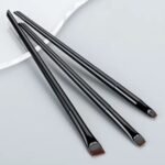 3 Pcs (All black) - Fine angled, ultra thin, oblique head brushes for eyebrows, eyeliner or lips