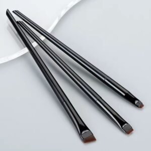 3 Pcs (All black) - Fine angled, ultra thin, oblique head brushes for eyebrows, eyeliner or lips
