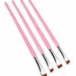 4 Pcs Fine angled, ultra thin, oblique head brushes for eyebrows, eyeliner or lips