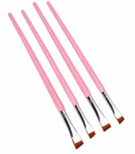 4 Pcs Fine angled, ultra thin, oblique head brushes for eyebrows, eyeliner or lips