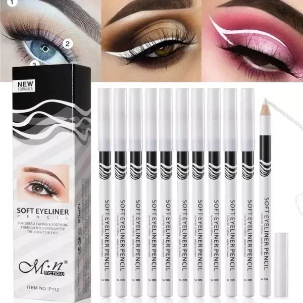 12pcs White Eyeliner Pencils