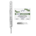 Swann Morton Scalpel Handle and 100 x No.10R Harpe Dermaplaning Blade Set
